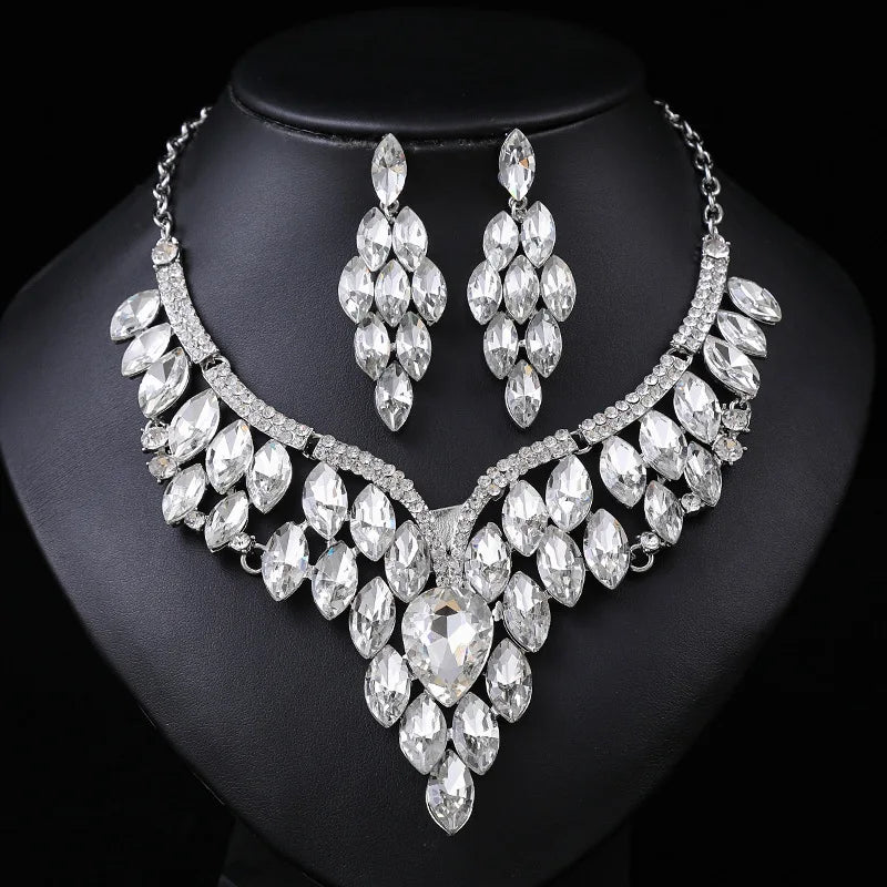 Vintage Crystal Necklace Set for Women