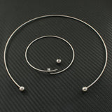 Romantic Silver Torques Necklace for Women