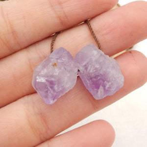 Natural Amethyst Carved Earrings Bead,Vertical Drilling Quartz Earrings