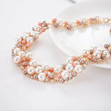 Bridal Pearl Necklace Earring Set Wedding Jewelry Gift