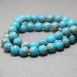 8mm Multicolor Chalcedony Beads 15" DIY Stone Ball Jewelry Making Gift