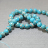 8mm Multicolor Chalcedony Beads 15" DIY Stone Ball Jewelry Making Gift
