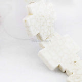 34mm Cross Turkey Howlite Chalcedony Loose Beads DIY 15inch