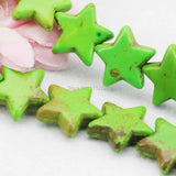 Green Star Turkey Stone Howlite Chalcedony Loose Beads DIY 15inch Women 20mm
