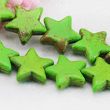 Green Star Turkey Stone Howlite Chalcedony Loose Beads DIY 15inch Women 20mm
