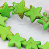 Green Star Turkey Stone Howlite Chalcedony Loose Beads DIY 15inch Women 20mm