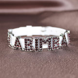 50pcs 8mm Slide Letters Charms A-Z Alloy Rhinestone Alphabet for DIY Bracelet