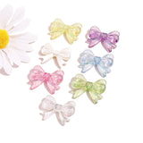 6pcs 22*29mm Acrylic Beaded Ribbon Bow Earring DIY Jewelry
