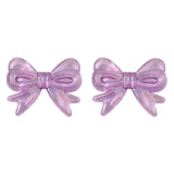 6pcs 22*29mm Acrylic Beaded Ribbon Bow Earring DIY Jewelry