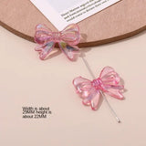 6pcs 22*29mm Acrylic Beaded Ribbon Bow Earring DIY Jewelry