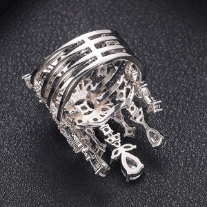 African Dubai Wide CZ Rings For Women Superstar Party Jewelry
