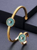 African Bangle Ring Set Wedding CZ Dubai Bridal Jewelry Set