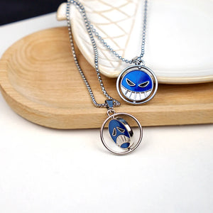 One Piece Anime Ace Necklace for Women Men, Rotating Pendant Chains Choker Colla