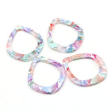Acetate Acrylic Earrings Charms, Tortoise Shell Bead, Earring Finding Blank