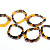 Acetate Acrylic Earrings Charms, Tortoise Shell Bead, Earring Finding Blank