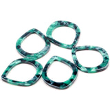 Acetate Acrylic Earrings Charms, Tortoise Shell Bead, Earring Finding Blank