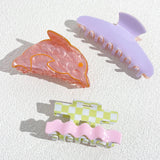 Acetate Pink Rainbow Eye Flower Hamburger Hair Clip Claw