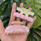 Acetate Pink Rainbow Eye Flower Hamburger Hair Clip Claw