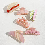 Acetate Pink Rainbow Eye Flower Hamburger Hair Clip Claw