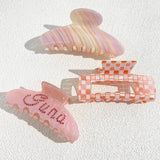 Acetate Pink Rainbow Eye Flower Hamburger Hair Clip Claw