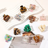 Square Hair Claws Tortoiseshell Marble Print Acetic Acid Crab Clip Barrette