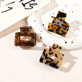 Square Hair Claws Tortoiseshell Marble Print Acetic Acid Crab Clip Barrette