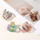 Square Hair Claws Tortoiseshell Marble Print Acetic Acid Crab Clip Barrette