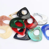 10pcs Acetic Acid Resin Charms 33*40MM Water Drop Shape Random Mix Colour