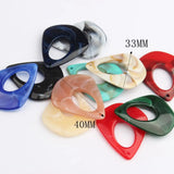 10pcs Acetic Acid Resin Charms 33*40MM Water Drop Shape Random Mix Colour