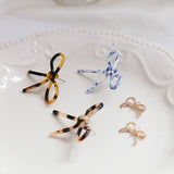 Acetic Acid Bow Hollow Earrings Copper Diamond Pendant DIY Jewelry