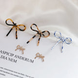 Acetic Acid Bow Hollow Earrings Copper Diamond Pendant DIY Jewelry