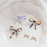 Acetic Acid Bow Hollow Earrings Copper Diamond Pendant DIY Jewelry