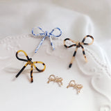 Acetic Acid Bow Hollow Earrings Copper Diamond Pendant DIY Jewelry