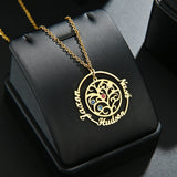 Personalized Family Tree Necklace with Birthstones - Stainless Steel