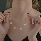 Stainless Steel Butterfly Zircon Letter Necklace for Women