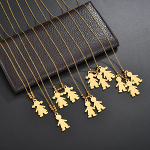 Cheer Up Pendant Necklace Stainless Steel Engrave Name Date Kids Family Birthday