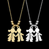 Cheer Up Pendant Necklace Stainless Steel Engrave Name Date Kids Family Birthday