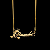 Acheerup Customized Name Box Chain Necklaces for Women