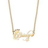 Acheerup Customized Name Box Chain Necklaces for Women