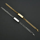 Customized Engrave Name Bar Couple Bracelet