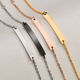 Customized Engrave Name Bar Couple Bracelet