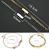 Customized Engrave Name Bar Couple Bracelet