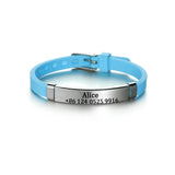 Baby ID Bracelet Engraved Name Date Adjustable Silicone Bangle