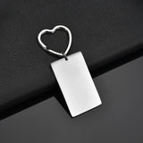 Custom Rectangle Name Date Stainless Steel Keychain