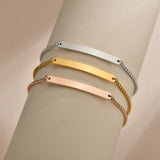 Acheerup Engraved Name Date Chain Bracelet for Women Kids