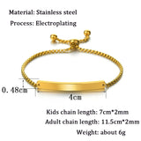 Acheerup Engraved Name Date Chain Bracelet for Women Kids