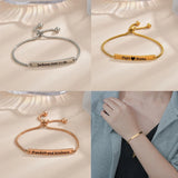 Acheerup Engraved Name Date Chain Bracelet for Women Kids