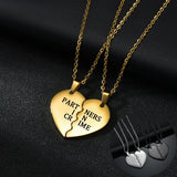 Acheerup Engraving Heart Pendant Necklaces Stainless Steel Jewelry