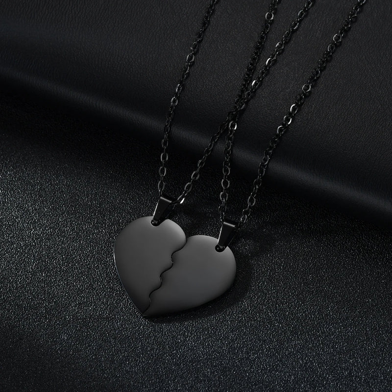Acheerup Engraving Heart Pendant Necklaces Stainless Steel Jewelry