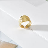 Acheerup Circle Stainless Steel Open Ring for Women